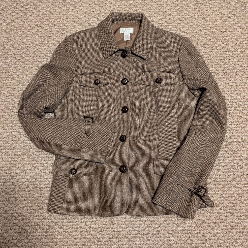 LOFT Taupe Tweed Blazer